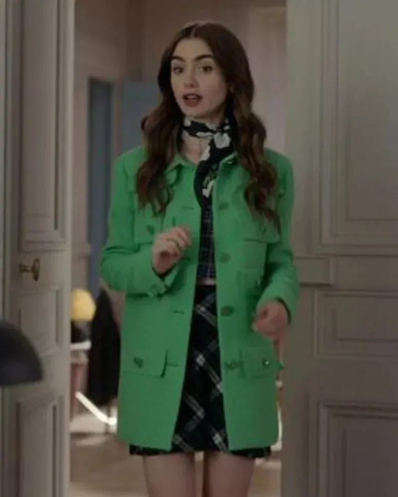 Emily In Paris Emily Cooper Green Coat