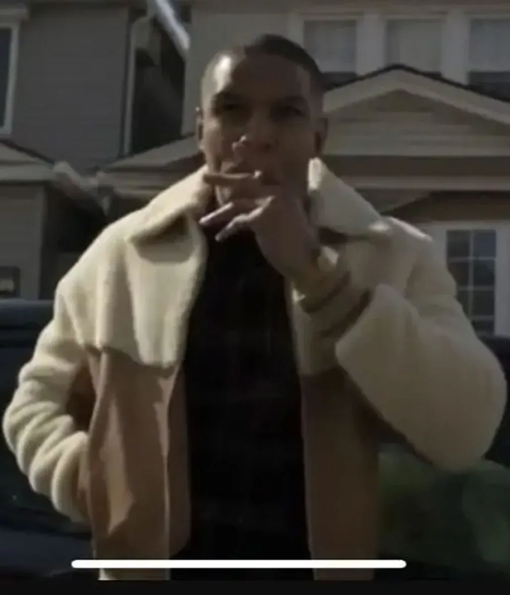 Power Book II Ghost 2 Bit Shearling Jacket